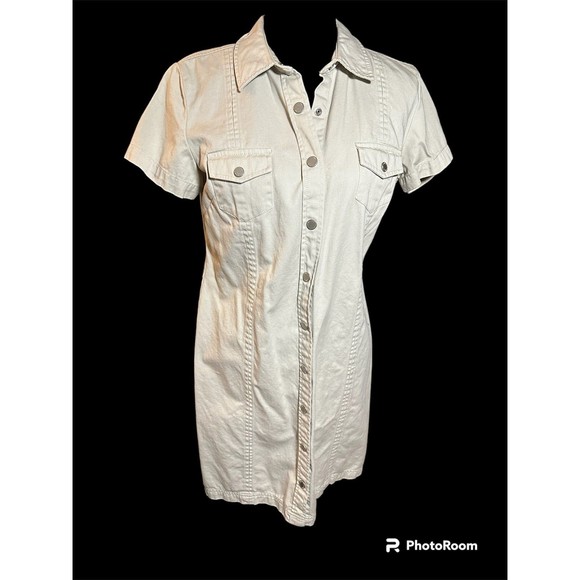 Khaki Button Down Dress - Picture 1 of 3